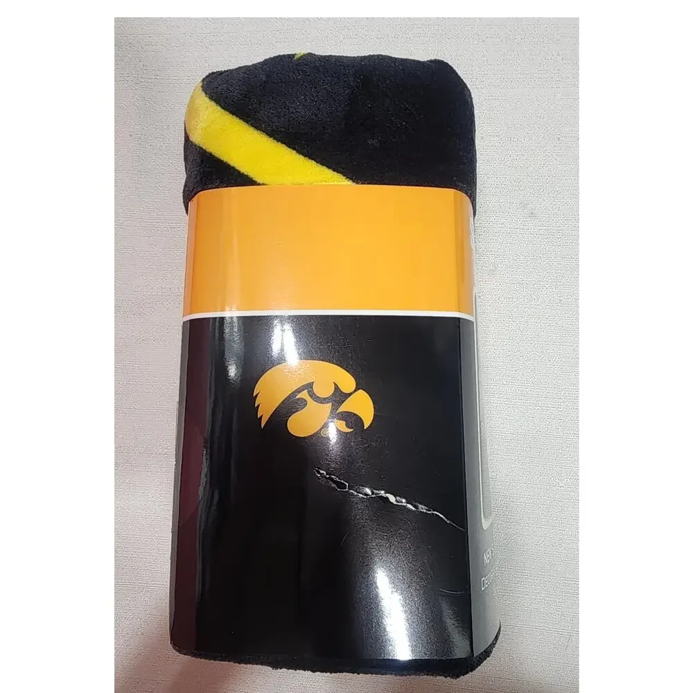 Iowa Hawkeyes throws blanket 60'' x 50'' decorative binding edge